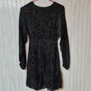 Y.A.S Asos Black Animal Print Burnout Mini Dress Size XS